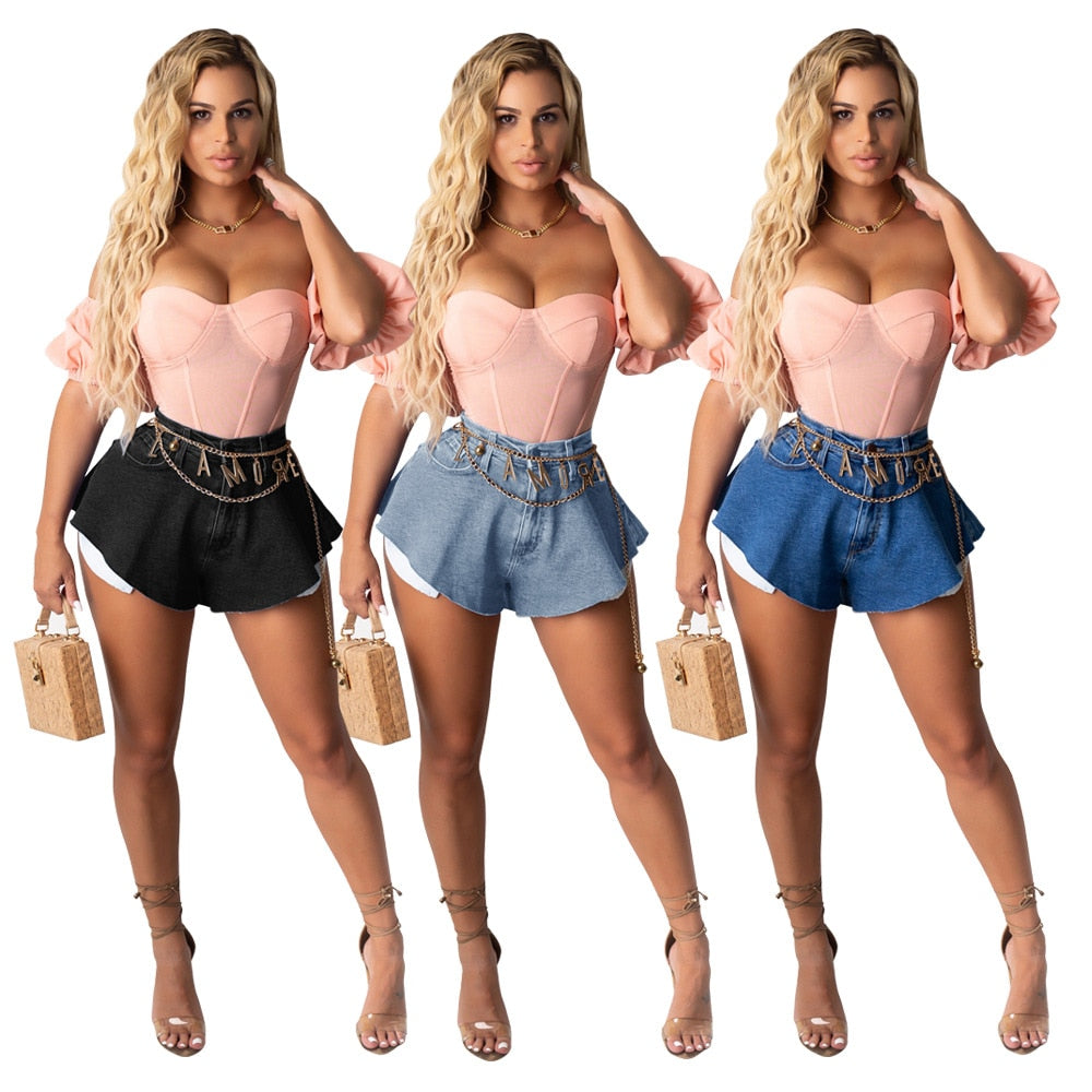 Mini jean shorts for womens