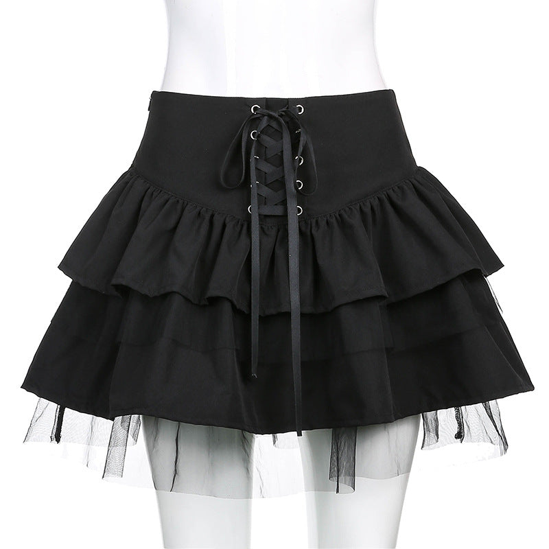 Goth Aesthetic Lace Up Skirt