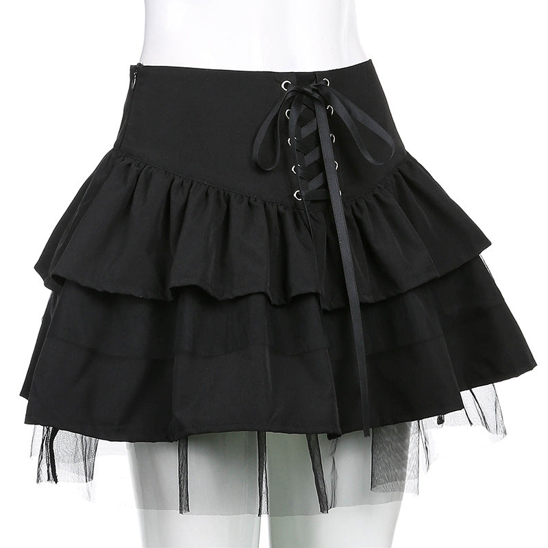 Goth Aesthetic Lace Up Skirt