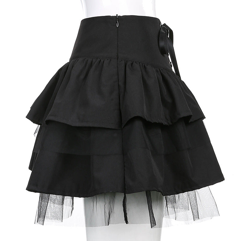 Goth Aesthetic Lace Up Skirt