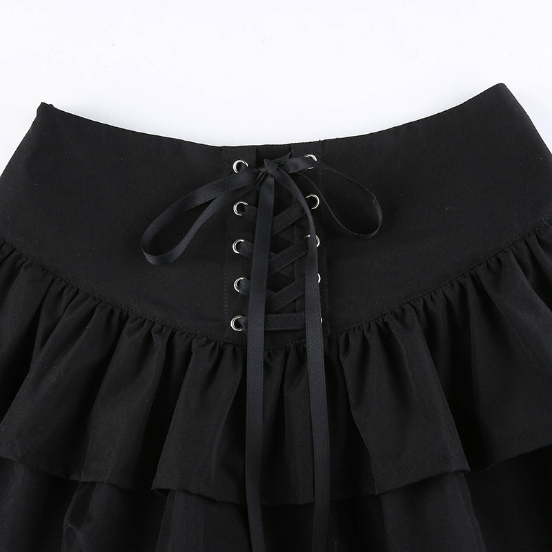 Goth Aesthetic Lace Up Skirt