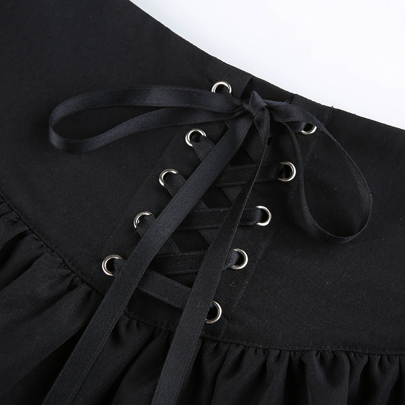 Goth Aesthetic Lace Up Skirt