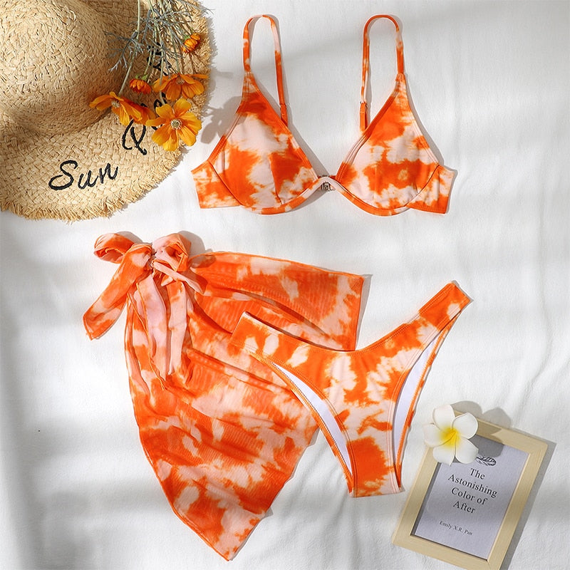 Bikini set Sexy print swimwear