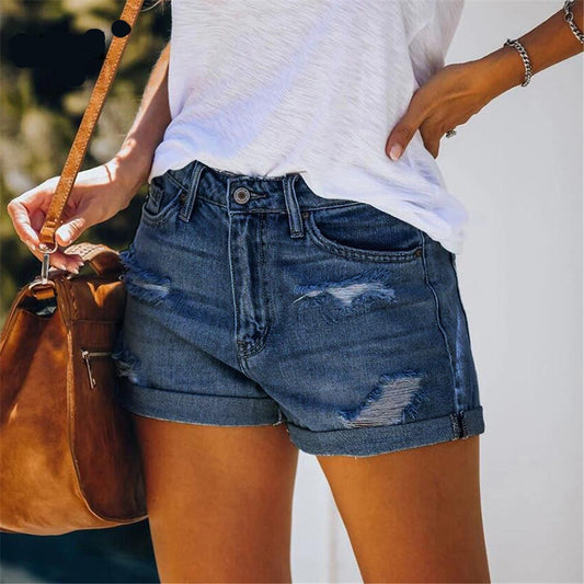 Liooil Ripped Shorts For Women