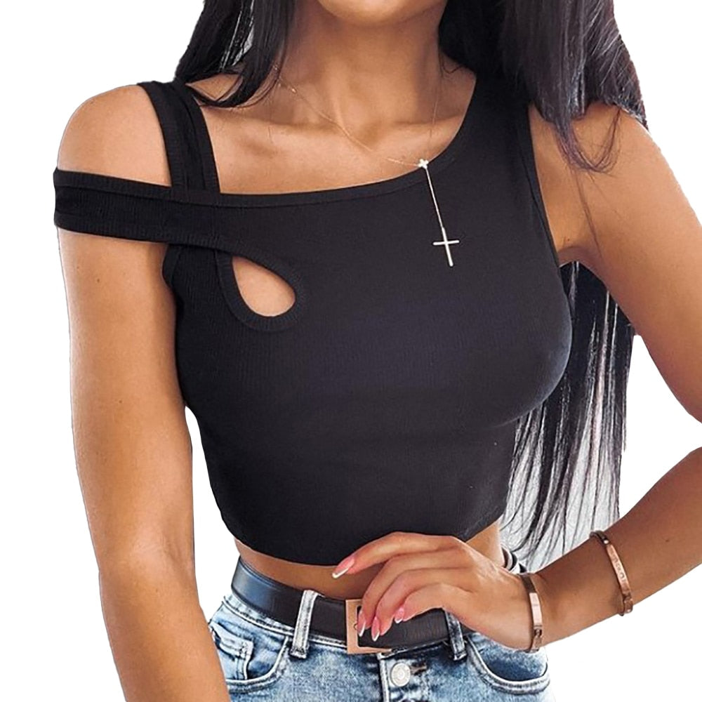 Black Women's Summer Crop Top