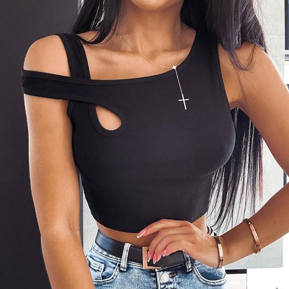 Black Women's Summer Crop Top