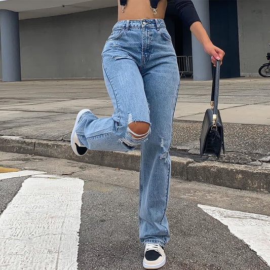 Women Fashion Rippde Jeans