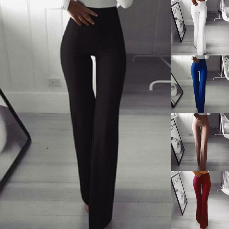 Slimming Stretch Wide Leg Pants